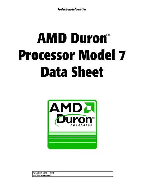 File:AMD Duron Processor Model 7 Data Sheet (January, 2002).pdf