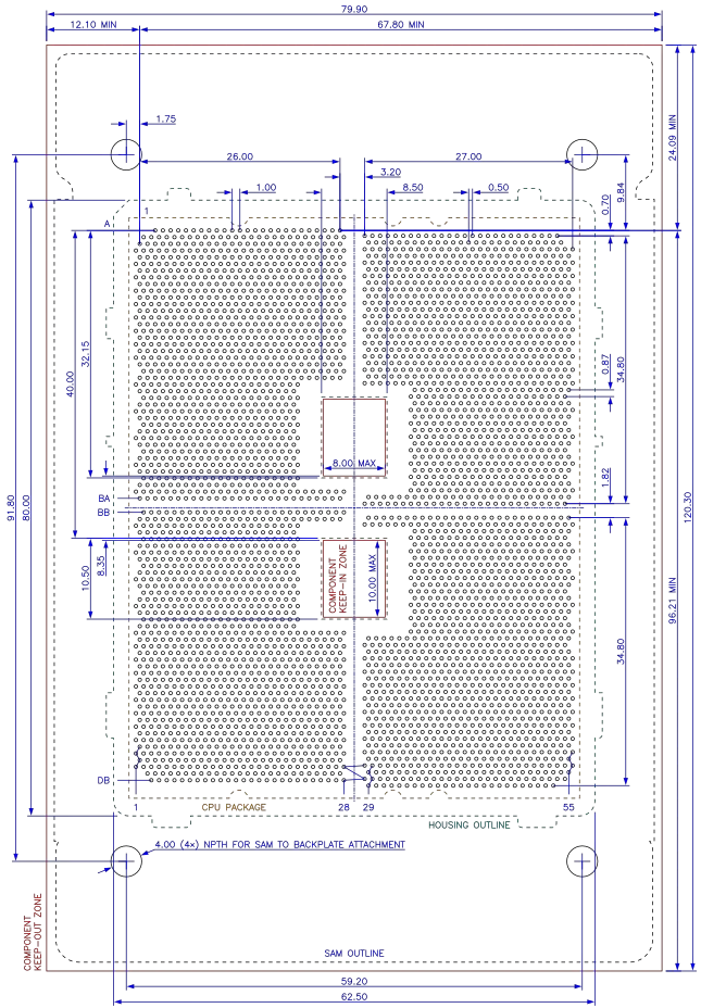 Socket SP3 PCB layout.svg